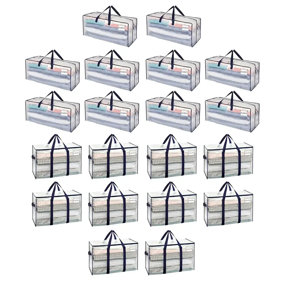 20 Pa Moving Bags (10 Pa Clear Moving Bag With Backpa Straps + 10 Pa Clear Extra Large Moving Bags)
20 Pa Moving Bags (10 Pa Clear Moving Bag With Backpa Straps + 10 Pa Clear Extra Large Moving Bags)