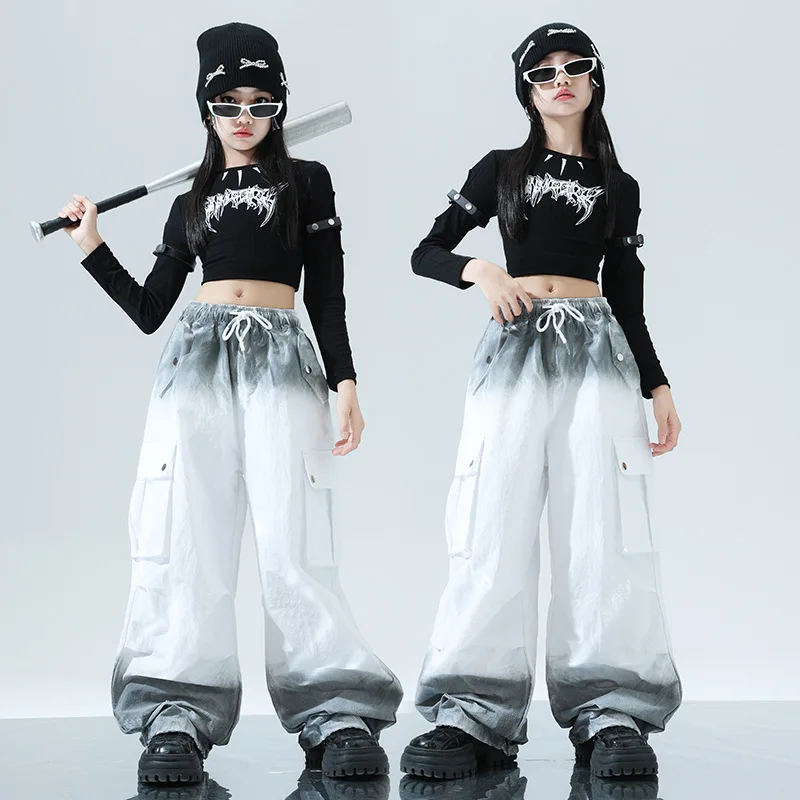 Children Kpop Stage Costume Kids Hip Hop Street Dance Wear Girls black Crop Tops Gradient Casual Pants Dance Performance Costume
Children Kpop Stage Costume Kids Hip Hop Street Dance Wear Girls black Crop Tops Gradient Casual Pants Dance Performance Costume