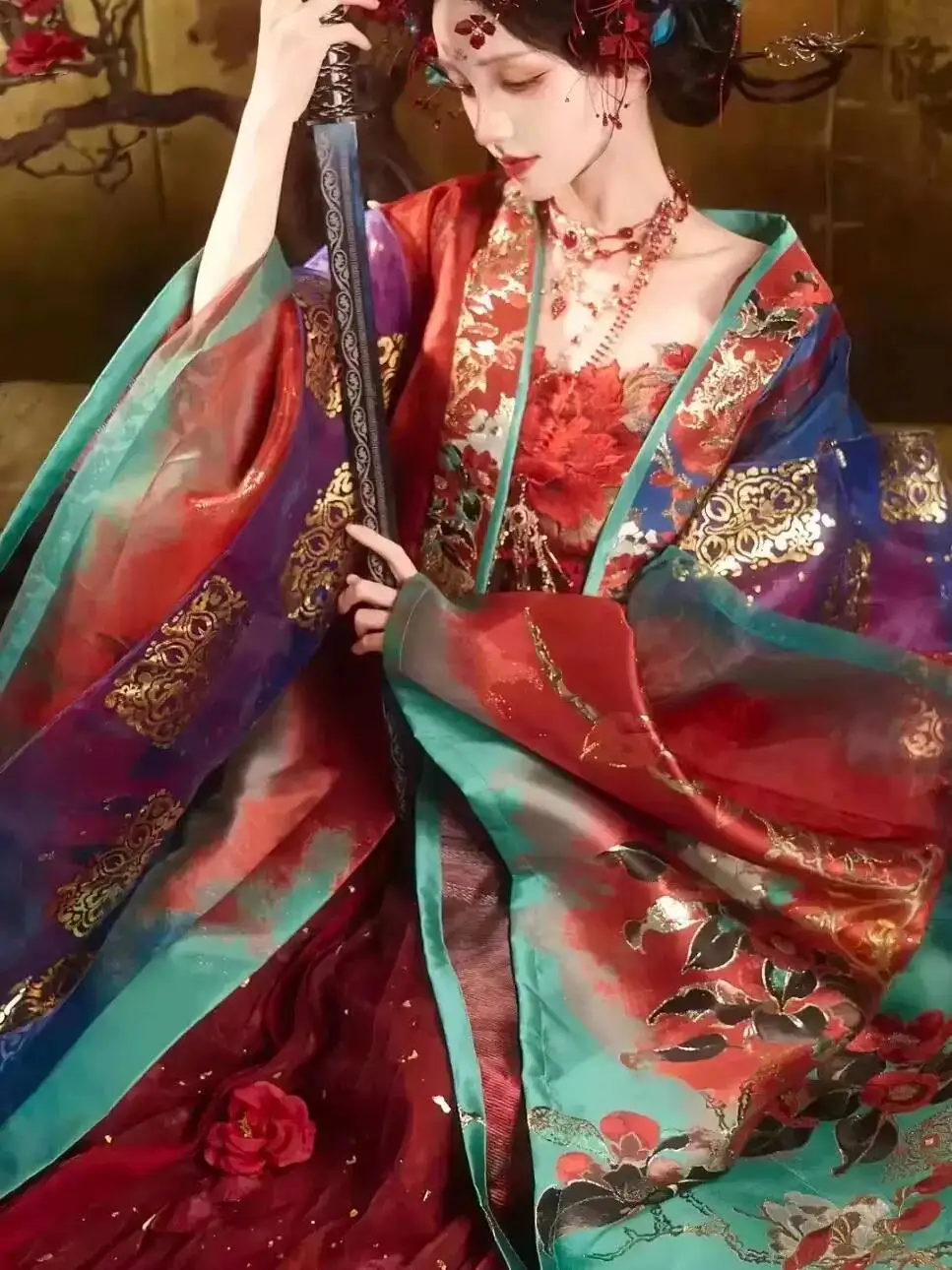 New Tang Dynasty System Hanfu Women Heavy Industry Embroidery Queen Mother Weaving Skirt Fiesta Carnival Halloween Cos Cosplay
New Tang Dynasty System Hanfu Women Heavy Industry Embroidery Queen Mother Weaving Skirt Fiesta Carnival Halloween Cos Cosplay