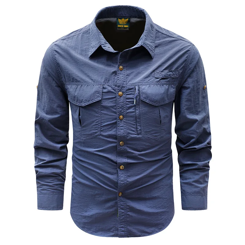 New Summer Men Outdoor Long Sleeves Elastic Quick Drying Cargo Shirts Quality Man Thin Breathable Comfortable Tooling Shirts
New Summer Men Outdoor Long Sleeves Elastic Quick Drying Cargo Shirts Quality Man Thin Breathable Comfortable Tooling Shirts