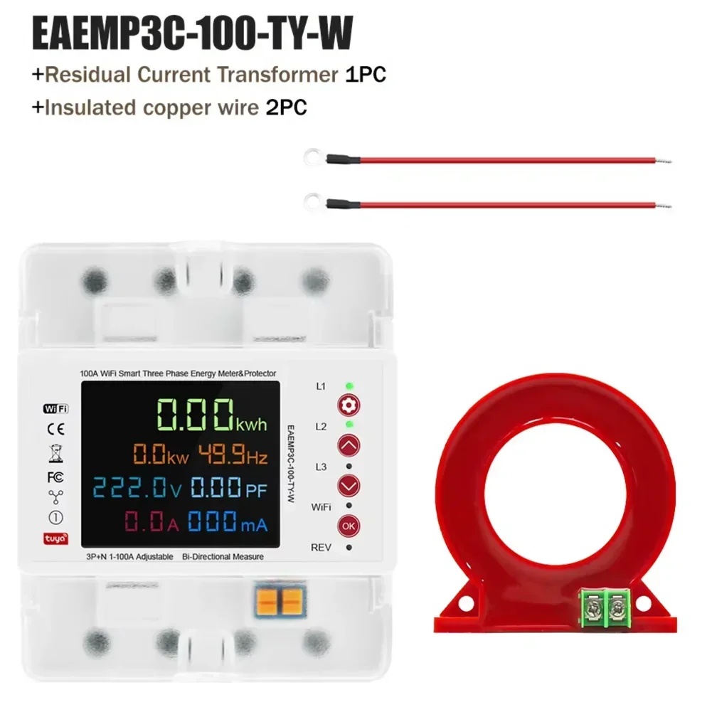 Three-phase 4P Circuit Breaker Digital LCD Displa For Tuya Smart WiFiBidirectional Energy Meter With Leakage Protector
Three-phase 4P Circuit Breaker Digital LCD Displa For Tuya Smart WiFiBidirectional Energy Meter With Leakage Protector