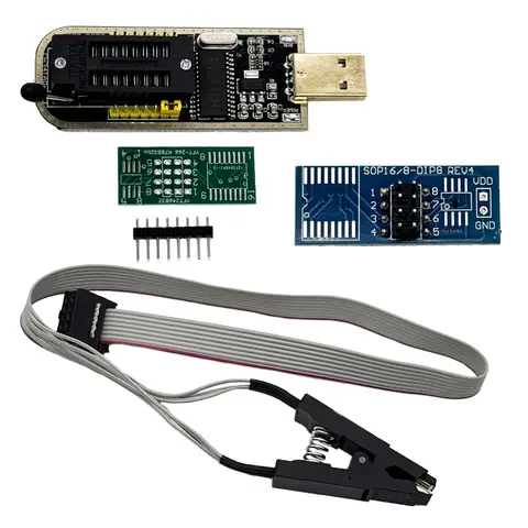 1 Borad CH341A Programmer Module DIY KIT 24 25 Series EEPROM Flash BIOS USB with SOIC8 SOP8 Test Clip for 93CXX 25CXX 24CXX