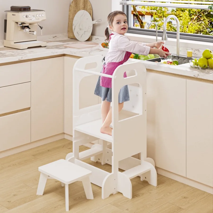 Toddler Tower with Stool Sky Pattern Designed Toddler Kitchen Step Stool Helper with Safety Protection White
Toddler Tower with Stool Sky Pattern Designed Toddler Kitchen Step Stool Helper with Safety Protection White