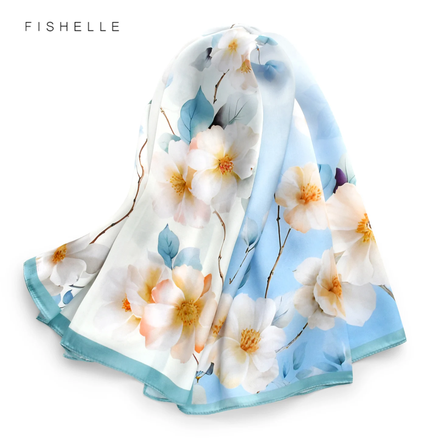 Blue Flower Print 100% Silk Women Scarf Luxury Shawl Wrap Bandana 90cm Satin Hijab Ladies' Accessories Headscarf Neckerchief
Blue Flower Print 100% Silk Women Scarf Luxury Shawl Wrap Bandana 90cm Satin Hijab Ladies' Accessories Headscarf Neckerchief