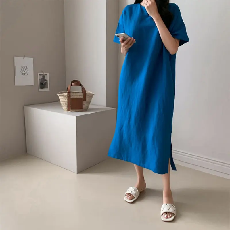2024 Women Summer Fashion Retro V-neck Cotton Dress Female Loose Short Sleeve Dresses Ladies Solid Color Straight Vestidos V101
2024 Women Summer Fashion Retro V-neck Cotton Dress Female Loose Short Sleeve Dresses Ladies Solid Color Straight Vestidos V101