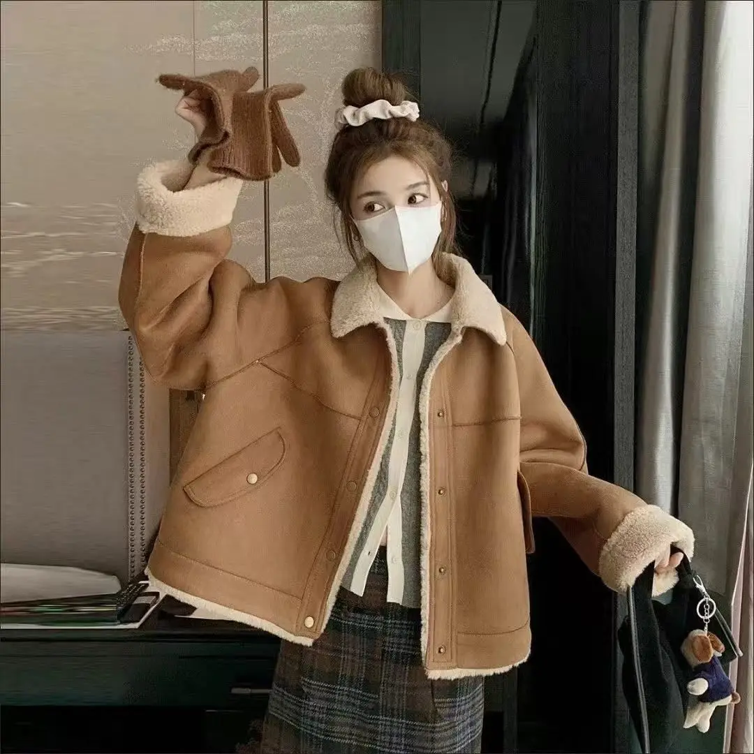 ort Quilted Jaet Fraance Sle Autumn Winter New Loose Warm Faux Lamb Skin Cotton Top for Women
ort Quilted Jaet Fraance Sle Autumn Winter New Loose Warm Faux Lamb Skin Cotton Top for Women