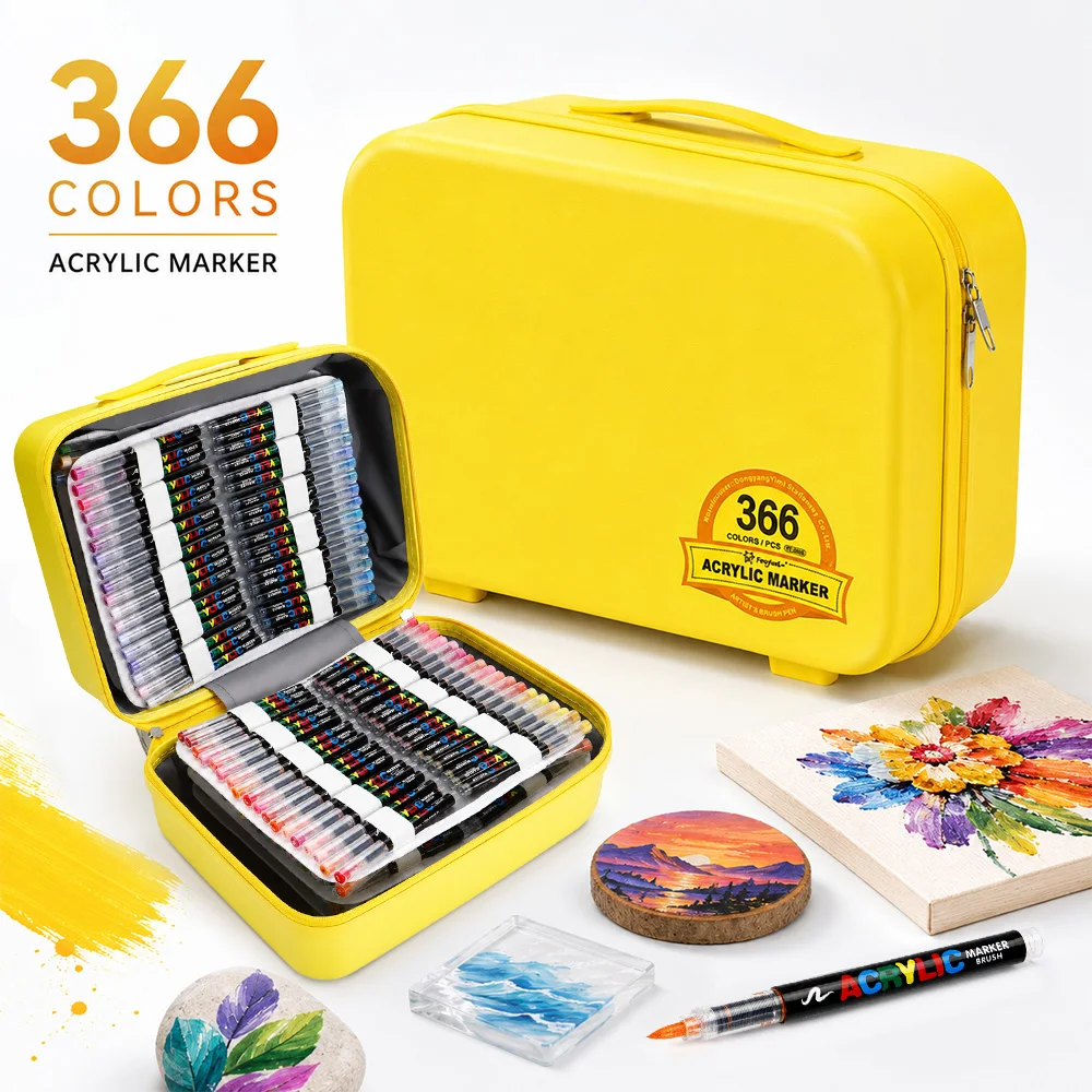 366 Colors Acrylic Marker Set Illustration Coloring Professional Painting Design Crafts Canvas Stone Glass Easy Carry Art Brush
366 Colors Acrylic Marker Set Illustration Coloring Professional Painting Design Crafts Canvas Stone Glass Easy Carry Art Brush