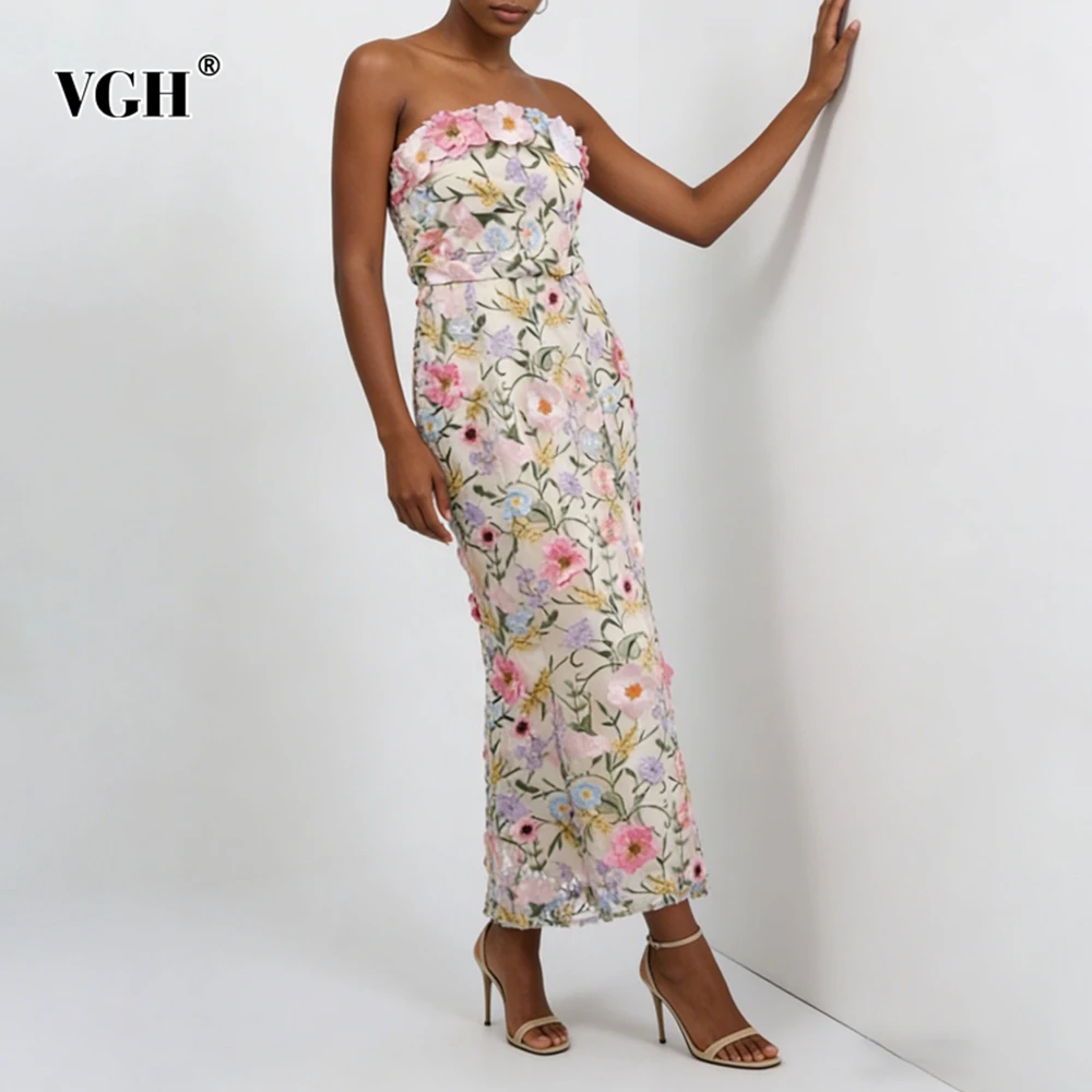 VGH Beach Vacation Pink Dresses for Women Strapless Sleeveless High Waist Spliced Embroidery Casual Dress Female Summer Fashion
VGH Beach Vacation Pink Dresses for Women Strapless Sleeveless High Waist Spliced Embroidery Casual Dress Female Summer Fashion