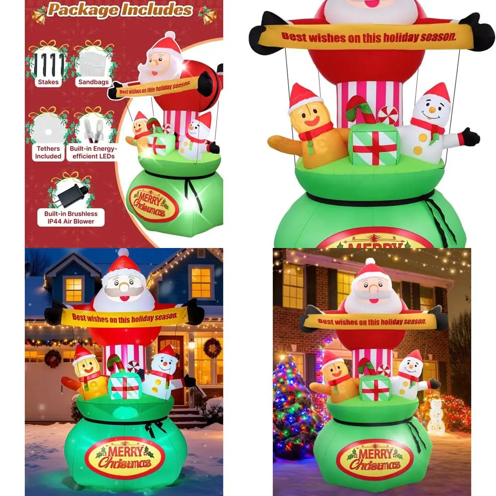 Giant 9FT Christmas Outdoor Inflatable Decorations: Santa, Snowman, Gingerbread & Gift Bag with LED Lights
Giant 9FT Christmas Outdoor Inflatable Decorations: Santa, Snowman, Gingerbread & Gift Bag with LED Lights
