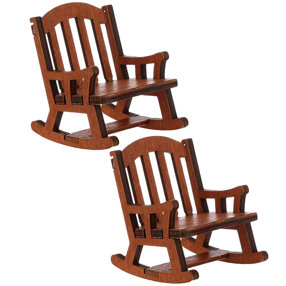 2 Pcs Retro Decor House Rocking Chair Furniture Model Miniature Rocking-chair Decoration Coffee
2 Pcs Retro Decor House Rocking Chair Furniture Model Miniature Rocking-chair Decoration Coffee