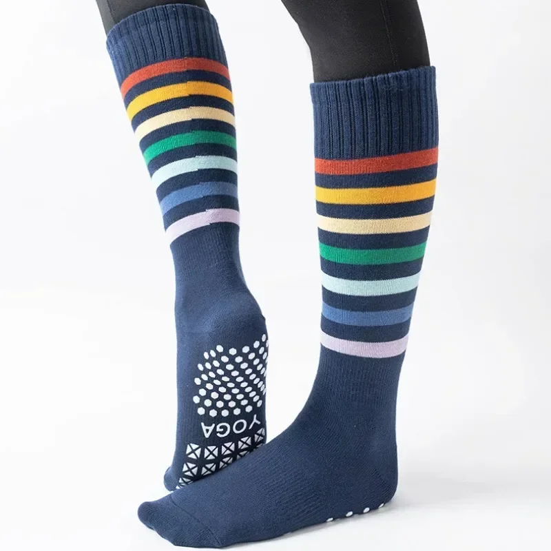 Knee-high Yoga Socks Stockings Women Multicolor Striped Indoor Floor Pilates Socks Cotton Breathable Workout Dance Sports Socks
Knee-high Yoga Socks Stockings Women Multicolor Striped Indoor Floor Pilates Socks Cotton Breathable Workout Dance Sports Socks