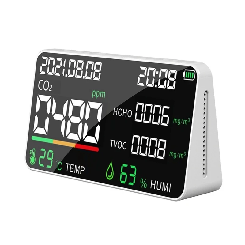 50JC 9 в 1 тестер монитора качества воздуха детектор тестирует HCHO TVOC PM2.5 PM10 PM1.0 CO2s
50JC 9 в 1 тестер монитора качества воздуха детектор тестирует HCHO TVOC PM2.5 PM10 PM1.0 CO2s