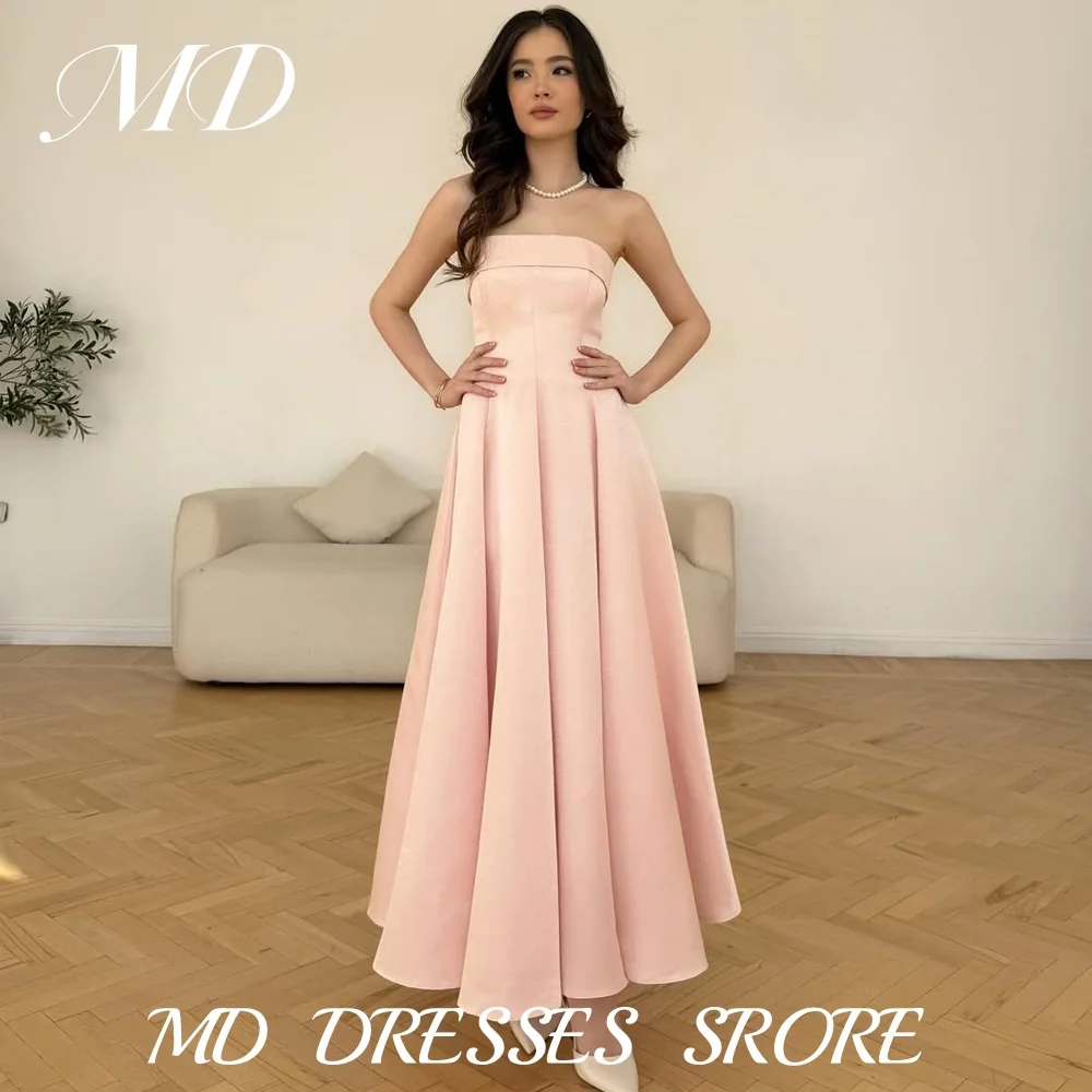 MD Elegant Baby Pink Satin Evening Dresses Saudi Arabic Ankle-Length Pleat Fascinating Prom Gown Customized Party Dress 2025
MD Elegant Baby Pink Satin Evening Dresses Saudi Arabic Ankle-Length Pleat Fascinating Prom Gown Customized Party Dress 2025
