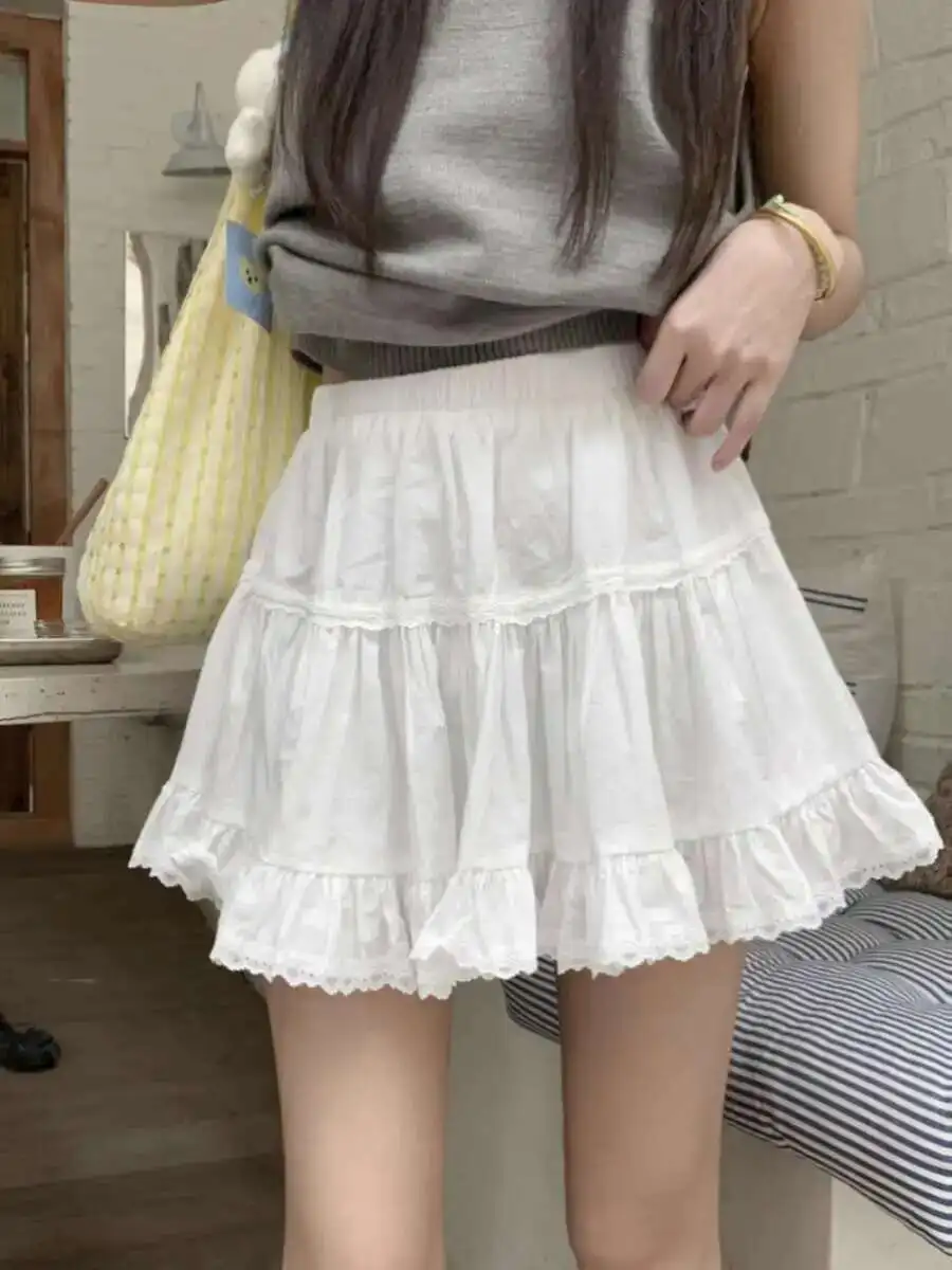 Women White Skirts Sweet Lace Mini Skirt For Women In Spring 2025 New High Waist Slimming A-line Fluffy Cake Short Skirt
Women White Skirts Sweet Lace Mini Skirt For Women In Spring 2025 New High Waist Slimming A-line Fluffy Cake Short Skirt
