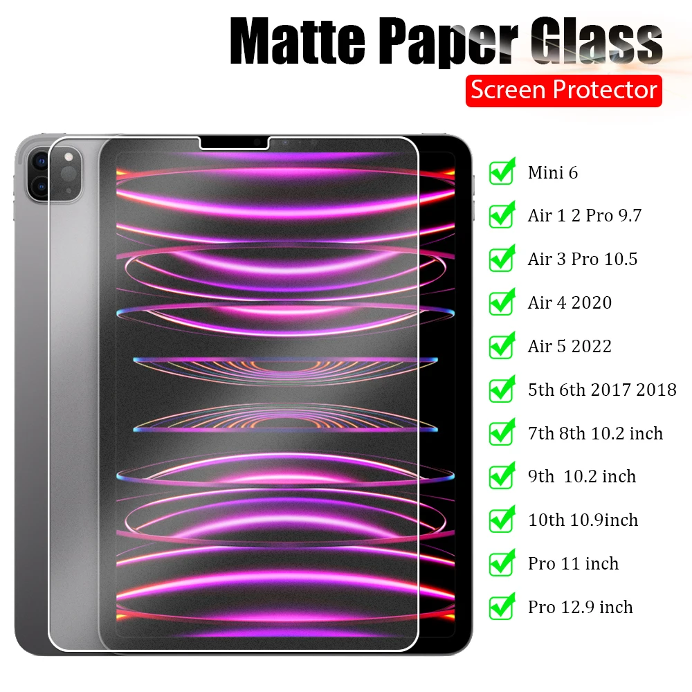 Like Paper Film For Pro 11 12.9 2022 Mini 6 Screen Protector Air 5 4 3 12 9 9th 10 10th Generation 10.2 9.7 2021 Matte No Glass
Like Paper Film For Pro 11 12.9 2022 Mini 6 Screen Protector Air 5 4 3 12 9 9th 10 10th Generation 10.2 9.7 2021 Matte No Glass