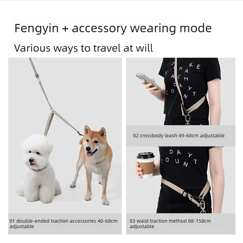 Multi-Functional Dog Leash Anti-Burst Shock Absorption Hands-Free Waist Shoulder Strap Adjustable 114-143cm for 40kg
Multi-Functional Dog Leash Anti-Burst Shock Absorption Hands-Free Waist Shoulder Strap Adjustable 114-143cm for 40kg
