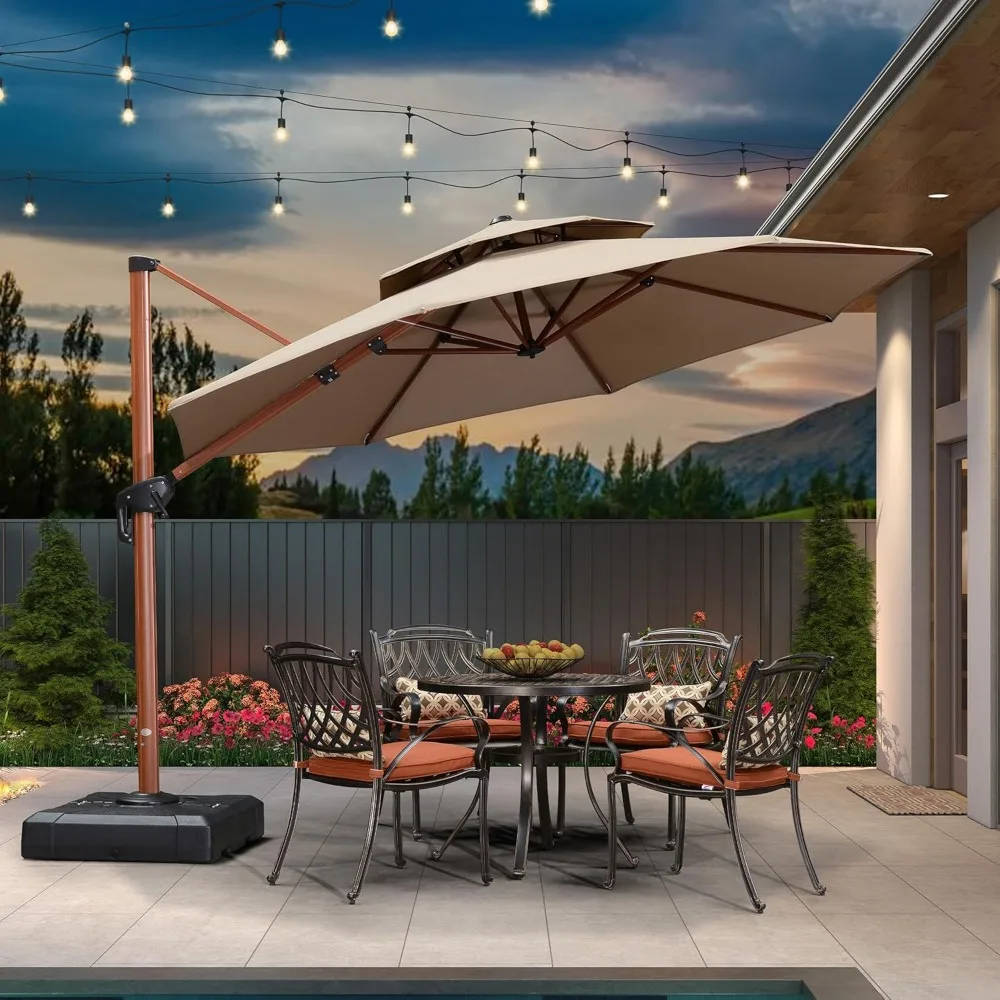 11 Feet Double Top Deluxe Wood Pattern Round Patio Umbrella Offset Hanging Umbrellas Cantilever Umbrella Outdoor Market Umbrell
11 Feet Double Top Deluxe Wood Pattern Round Patio Umbrella Offset Hanging Umbrellas Cantilever Umbrella Outdoor Market Umbrell