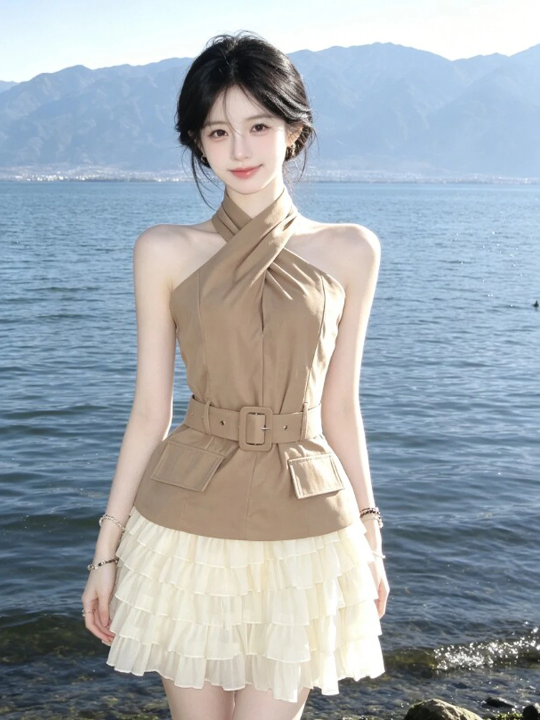 Gentle Wind Unique Halter Neck Half Skirt Two Piece Set Whole OOTD Summer 2026 Casual Versatile Women's Fashion Ensemble
Gentle Wind Unique Halter Neck Half Skirt Two Piece Set Whole OOTD Summer 2026 Casual Versatile Women's Fashion Ensemble