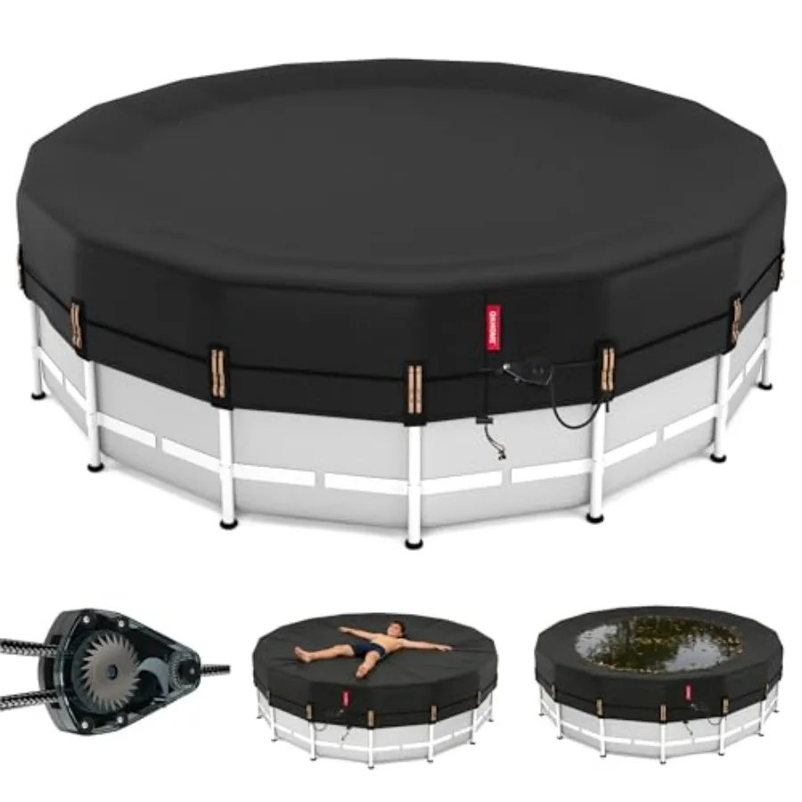24ft Round Above Ground Pool Cover, UV-Resistant Polyethylene Fabric, Blue, Windproof Tear-Resistant with Ratchet System and We
24ft Round Above Ground Pool Cover, UV-Resistant Polyethylene Fabric, Blue, Windproof Tear-Resistant with Ratchet System and We