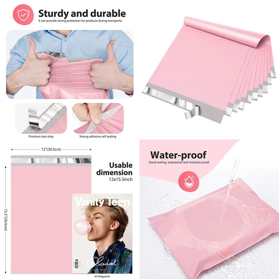 Poly Mailers 12x15.5Inch 50 Pcs, Waterproof Shipping Bags for Clothing, Strong Adhesive Shipping Envelopes for Small Business,
Poly Mailers 12x15.5Inch 50 Pcs, Waterproof Shipping Bags for Clothing, Strong Adhesive Shipping Envelopes for Small Business,