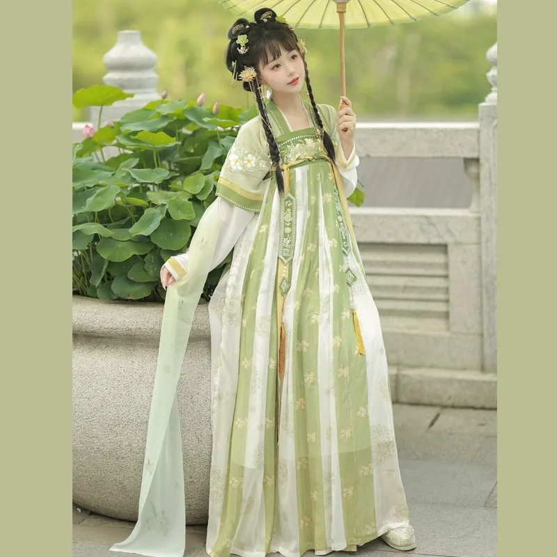 The new Tang style chest-length embroidery adult Hanfu exquisite temperament female style spring and summer costume
The new Tang style chest-length embroidery adult Hanfu exquisite temperament female style spring and summer costume