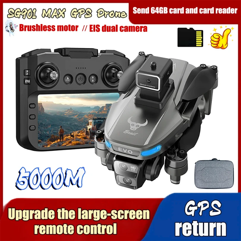 New SG901 Drone Professional 8k Camera Four-Axis Aerial Photography with Large Screen Remote Control 5G WIFI GPS FPV Dron RC 5KM
New SG901 Drone Professional 8k Camera Four-Axis Aerial Photography with Large Screen Remote Control 5G WIFI GPS FPV Dron RC 5KM