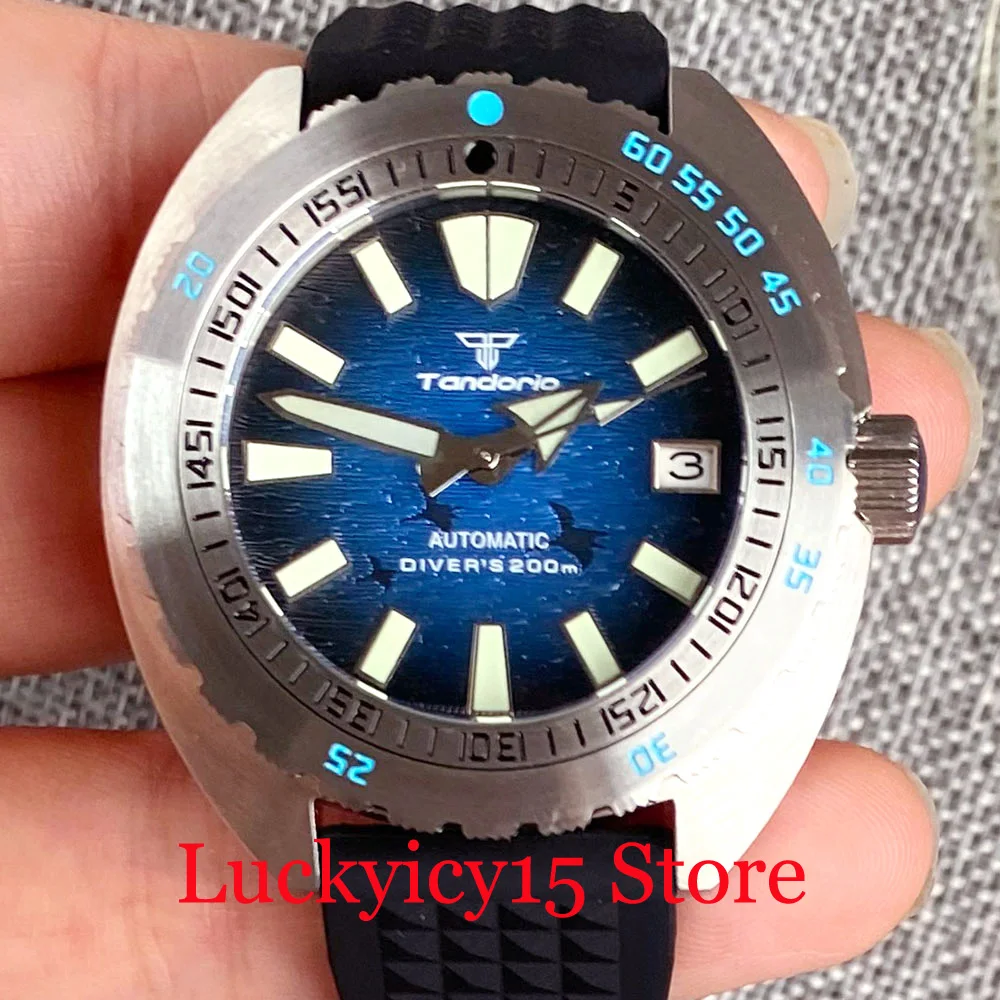 200m Water Resistant Tandorio 42MM Orange/Blue Dial Luminous 120 ClicksRotating Bezel NH35A Auto Men Watch Dome Sapphire Crystal
200m Water Resistant Tandorio 42MM Orange/Blue Dial Luminous 120 ClicksRotating Bezel NH35A Auto Men Watch Dome Sapphire Crystal