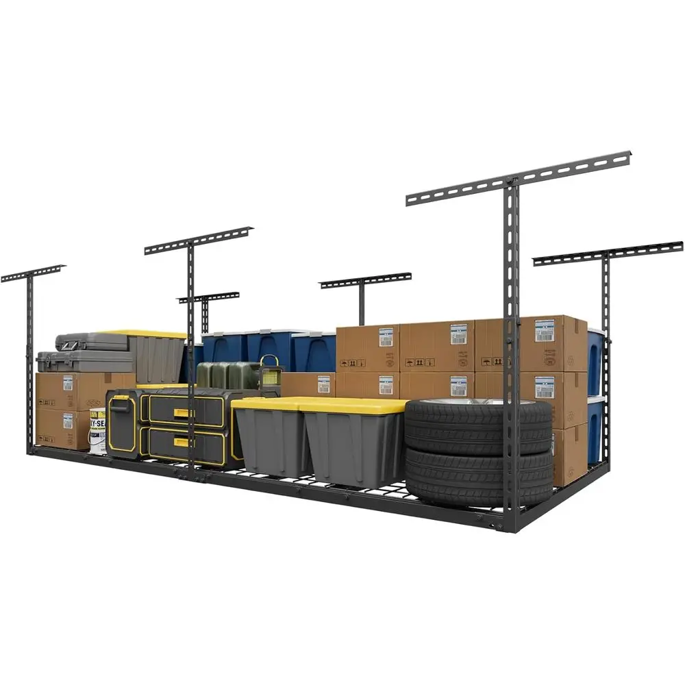 4X8TOverGarageStorageRack,26"-40"HeightAdjustableGarageCeilingStorageRacks,HeavyDutyMetverStorageOrganizerSystem,750LBSWeightaci
4X8TOverGarageStorageRack,26"-40"HeightAdjustableGarageCeilingStorageRacks,HeavyDutyMetverStorageOrganizerSystem,750LBSWeightaci