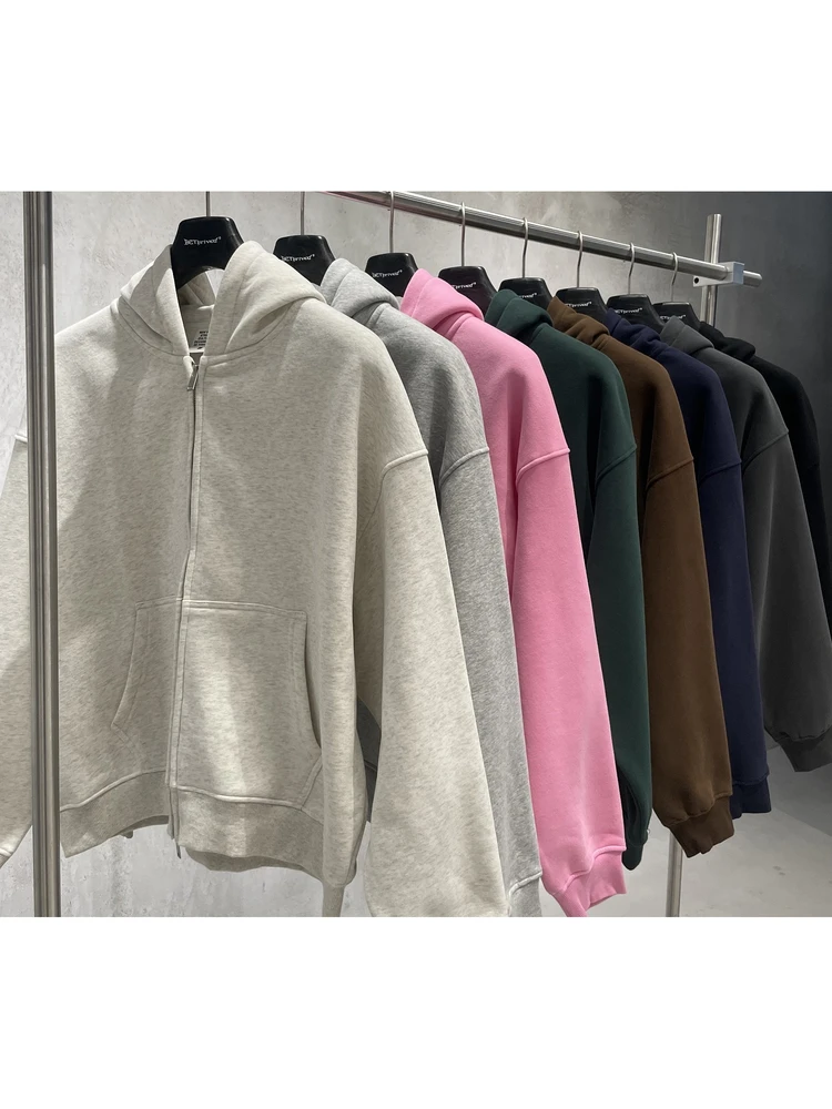 American High Street Sle Fce Lined ort Wide Double Zipper Open Cardigan Pure Color Hoodie Casual Trendy Outerwear
American High Street Sle Fce Lined ort Wide Double Zipper Open Cardigan Pure Color Hoodie Casual Trendy Outerwear