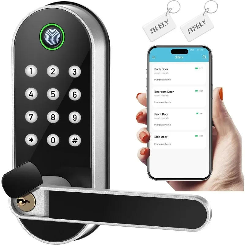 Keyless-Entry Fingerprint Smart Door Lock: Digital Electronic Lock with Code Passcode, Electric Door Knob, Biometric Door Handle
Keyless-Entry Fingerprint Smart Door Lock: Digital Electronic Lock with Code Passcode, Electric Door Knob, Biometric Door Handle