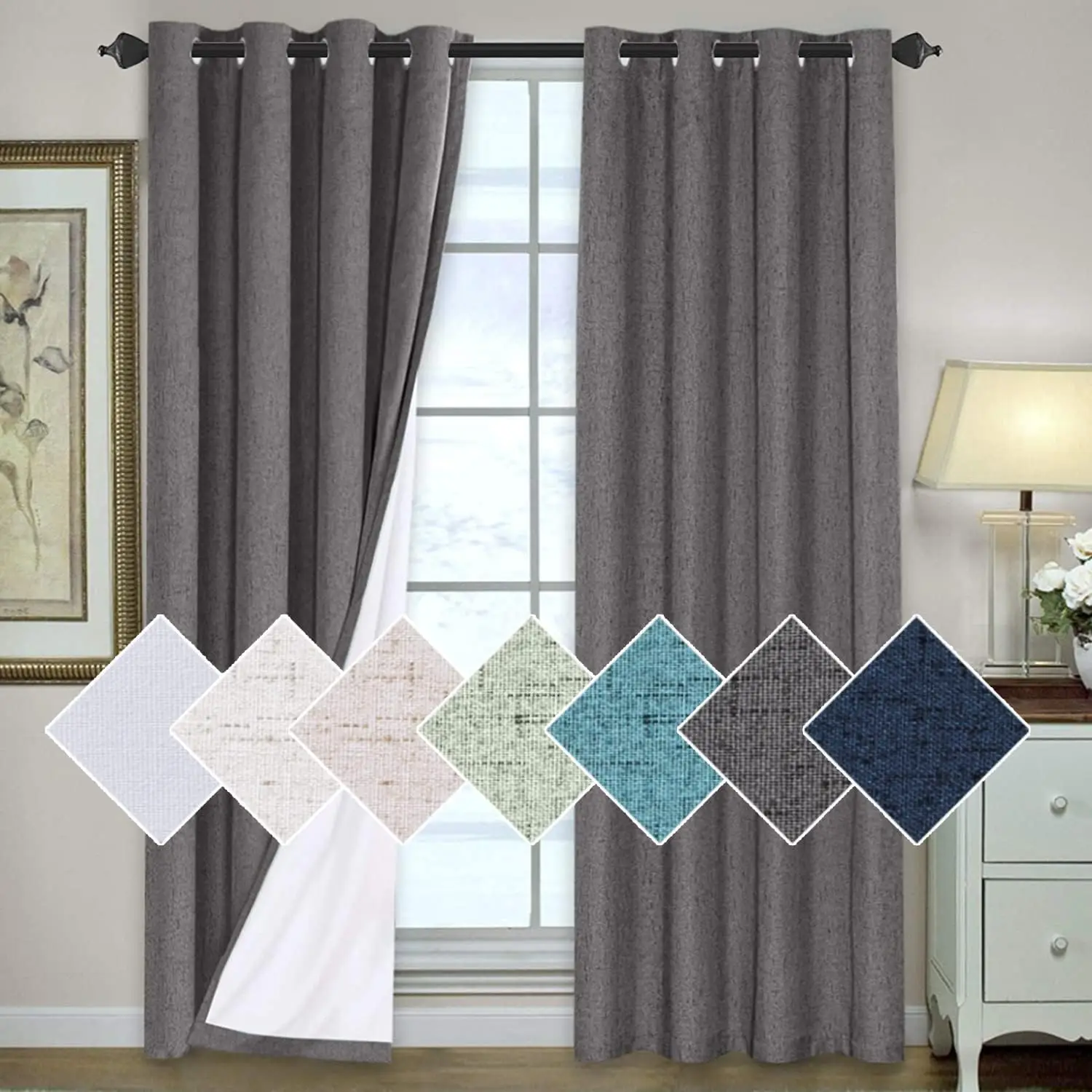 Светонепроницаемые шторы H.Versailtex 100% для спальни, Длинные люверсы 108 дюйма, льняные шторы с зеркальной поверхностью, драпировки для штор
Светонепроницаемые шторы H.Versailtex 100% для спальни, Длинные люверсы 108 дюйма, льняные шторы с зеркальной поверхностью, драпировки для штор