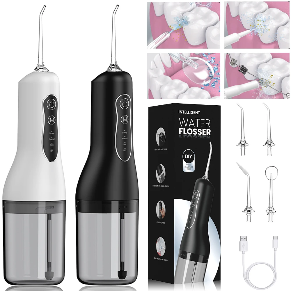 Oral Irrigator Portable Dental Water Flosser USB Rechargeable Water Jet Floss Tooth Pick 4 Jet Tip 260ml 4 Modes Teeth Clean
Oral Irrigator Portable Dental Water Flosser USB Rechargeable Water Jet Floss Tooth Pick 4 Jet Tip 260ml 4 Modes Teeth Clean