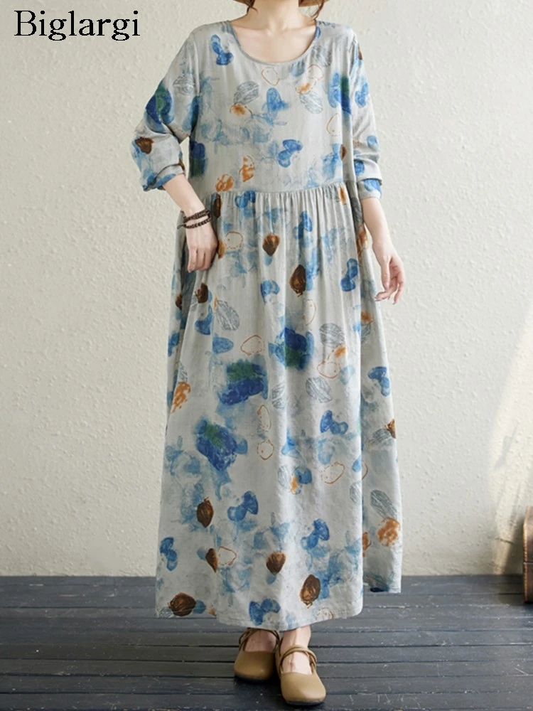 Oversized Floral Print Autumn A-Line Dress Women Fashion Ruffle Pleated Ladies Dresses Casual Loose Long Sleeve Woman Long Dress
Oversized Floral Print Autumn A-Line Dress Women Fashion Ruffle Pleated Ladies Dresses Casual Loose Long Sleeve Woman Long Dress