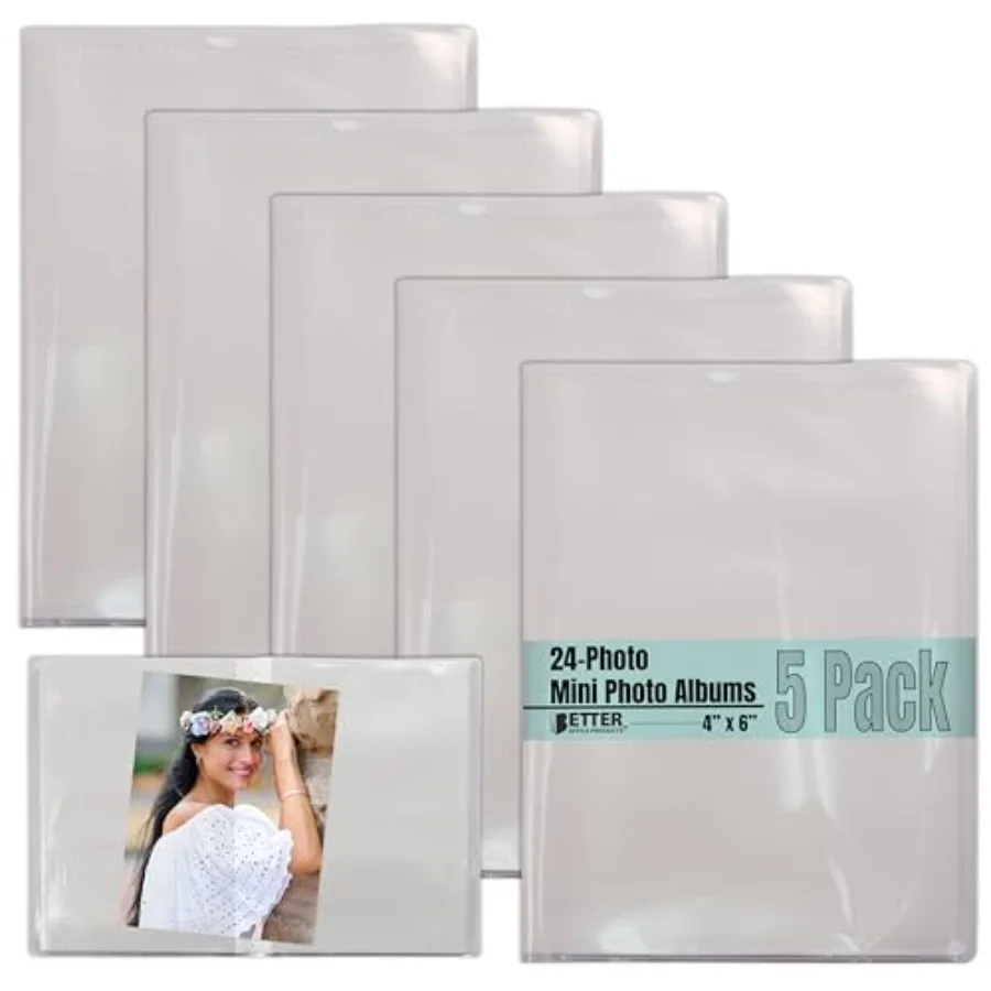 24 Photo Mini Photo Album, 4 x 6 Inch, Pack of 5, Clear View Cover, Holds 24 Photos, 5 Pack
24 Photo Mini Photo Album, 4 x 6 Inch, Pack of 5, Clear View Cover, Holds 24 Photos, 5 Pack