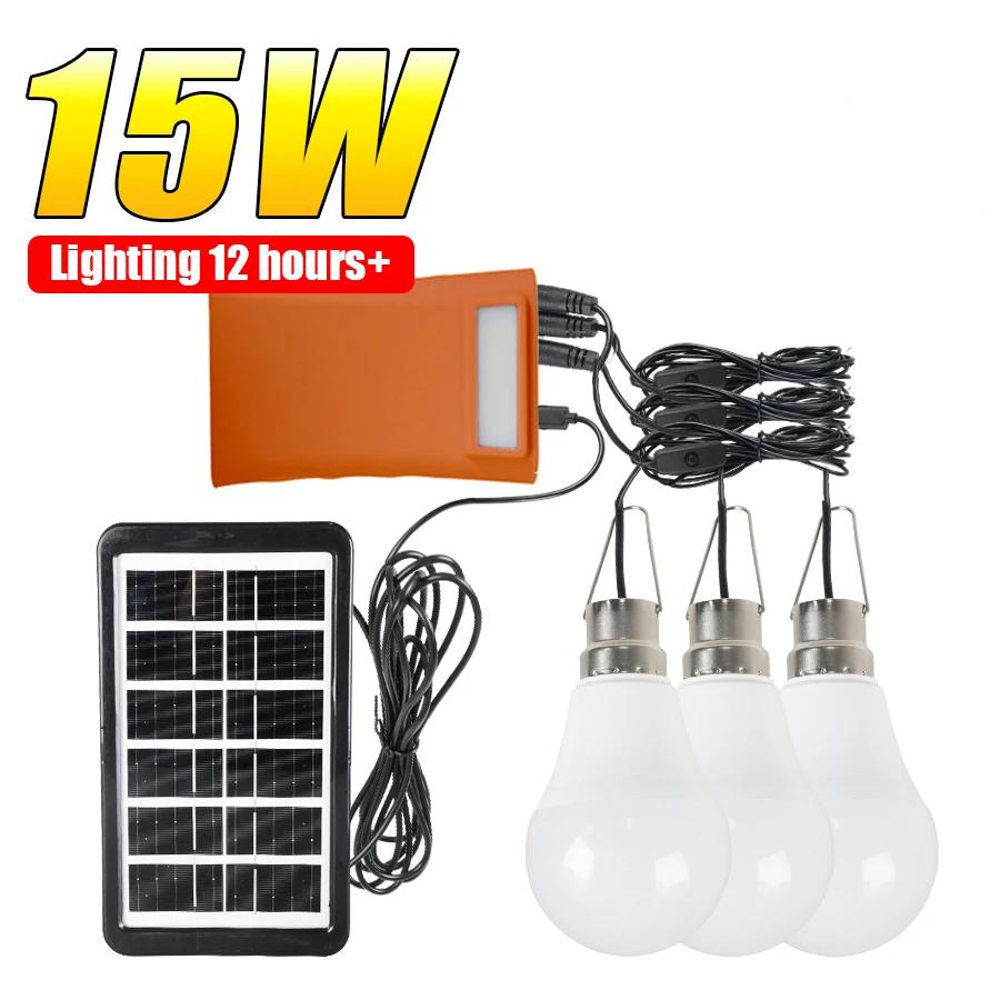 15W LED Solar Bulb Lights 3 heads solar light indoor home bedroom Hanging Emergency Sunlight Powered Lamp Solar Lamp Bulb Lights
15W LED Solar Bulb Lights 3 heads solar light indoor home bedroom Hanging Emergency Sunlight Powered Lamp Solar Lamp Bulb Lights