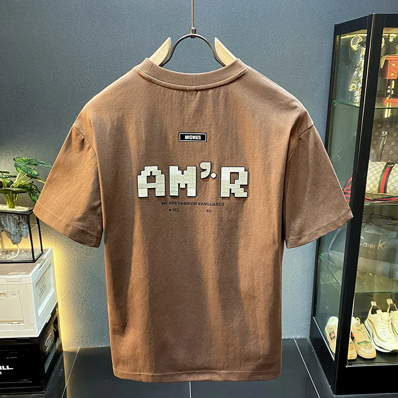 Short sleeved T-shirt men's 2025 new summer trendy brand printed high-end loose casual half sleeved shirt on tops
Short sleeved T-shirt men's 2025 new summer trendy brand printed high-end loose casual half sleeved shirt on tops