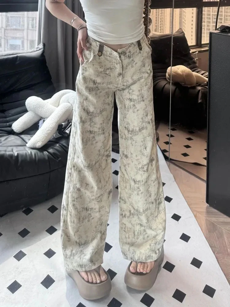 Vintage Tie Dye Jeans Women Y2K High Waist Casual Baggy Denim Pants American Retro Streetwear Fashion Wide Leg Trousers New
Vintage Tie Dye Jeans Women Y2K High Waist Casual Baggy Denim Pants American Retro Streetwear Fashion Wide Leg Trousers New