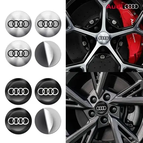 4pcs 75mm Car Styling 3D Metal Wheel Center Hub Cap Dust Cover Sticker for Audi A4 B8 8P A3 A5 A6 C7 A1 A7 A8 Q2 Q3 Q5 Q7 RS TT