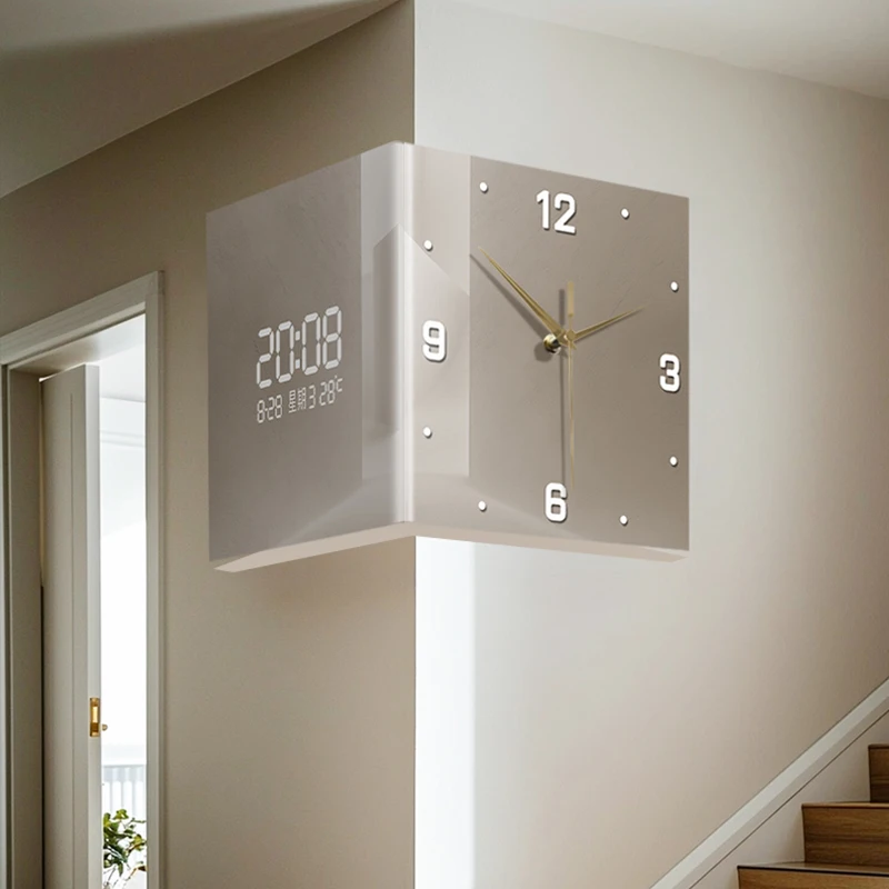 Abstract art double-sided acrylic wall clock with silent operation and digital display without studs is suitable for the living
Abstract art double-sided acrylic wall clock with silent operation and digital display without studs is suitable for the living
