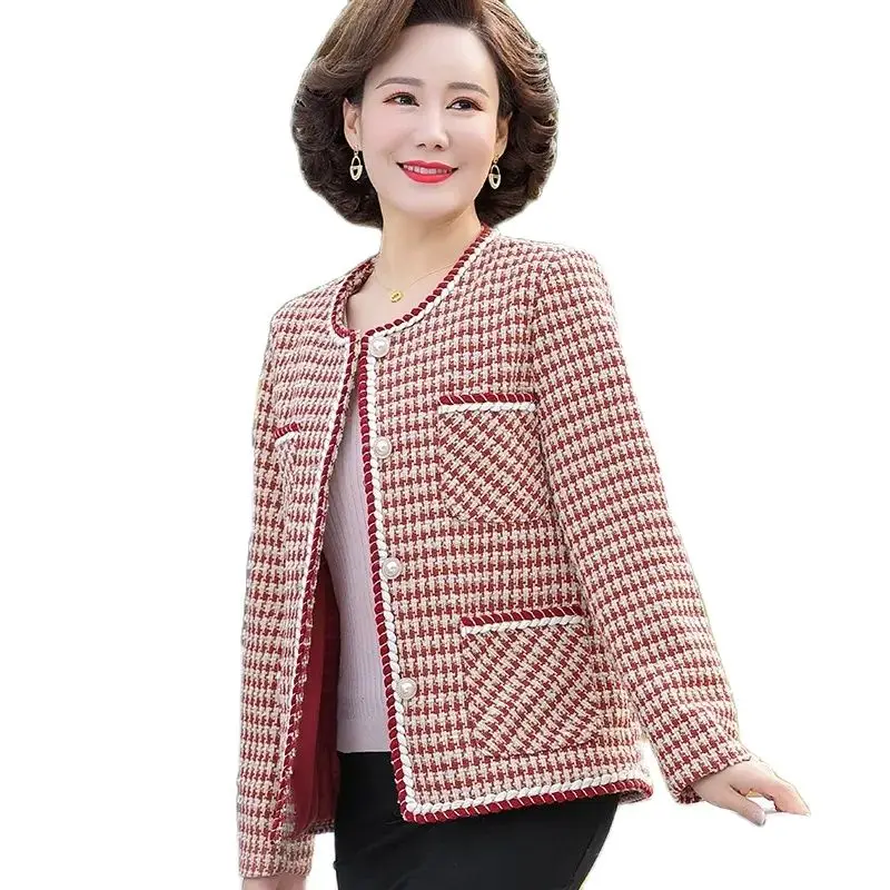 Middle-Aged Mother Outerwear Spring And Autumn Women Coat 2022 New Overcoat Fashion Short Round Neck Single-Breasted Jacket Top
Middle-Aged Mother Outerwear Spring And Autumn Women Coat 2022 New Overcoat Fashion Short Round Neck Single-Breasted Jacket Top