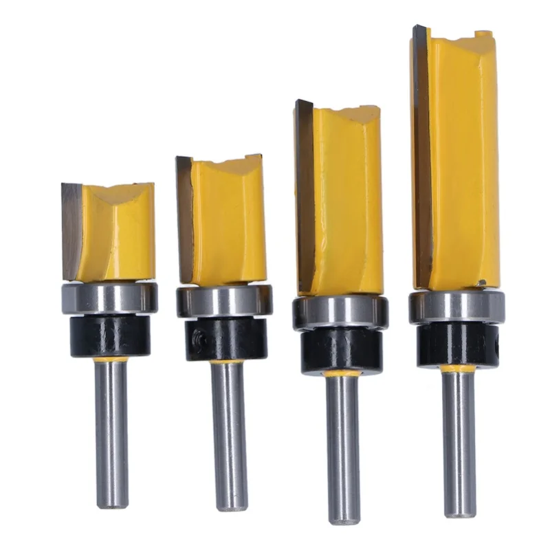 4Pcs Flush Trim Router Bit Pattern Straight Bearing Milling Cutter 19mm Diameter 1/4in Shank
4Pcs Flush Trim Router Bit Pattern Straight Bearing Milling Cutter 19mm Diameter 1/4in Shank