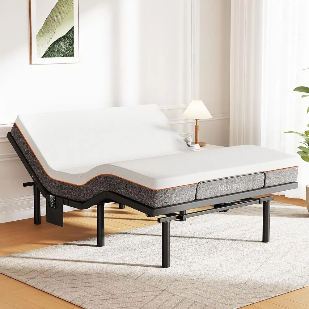Marsail MS01-1 ull Adjustable Bed e with Massage + 10-inch Gel Memory oam Mattr, Adjustable Bed Base with Under-Bed Nightlight,
Marsail MS01-1 ull Adjustable Bed e with Massage + 10-inch Gel Memory oam Mattr, Adjustable Bed Base with Under-Bed Nightlight,