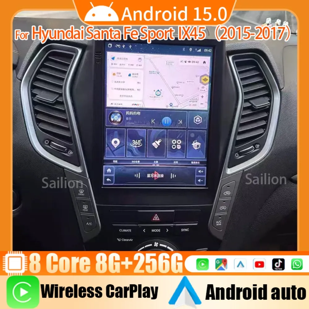 Автомобильная стереосистема 10,4 дюйма для Hyundai Santa Fe Sport IX45 2015-2017 2Din GPS-навигация Беспроводная Carplay Android Auto WiFi FM BT DSP 4G
Автомобильная стереосистема 10,4 дюйма для Hyundai Santa Fe Sport IX45 2015-2017 2Din GPS-навигация Беспроводная Carplay Android Auto WiFi FM BT DSP 4G