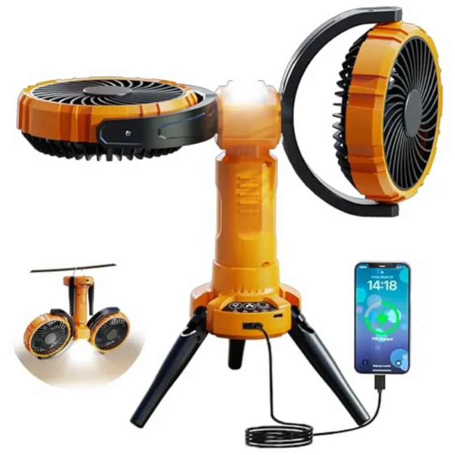 Camping Fan with Light, Rechargeable Battery Powered Tent Ceiling Cooler Fans, 270° Oscillating 360°Rotation Portable Camping E
Camping Fan with Light, Rechargeable Battery Powered Tent Ceiling Cooler Fans, 270° Oscillating 360°Rotation Portable Camping E