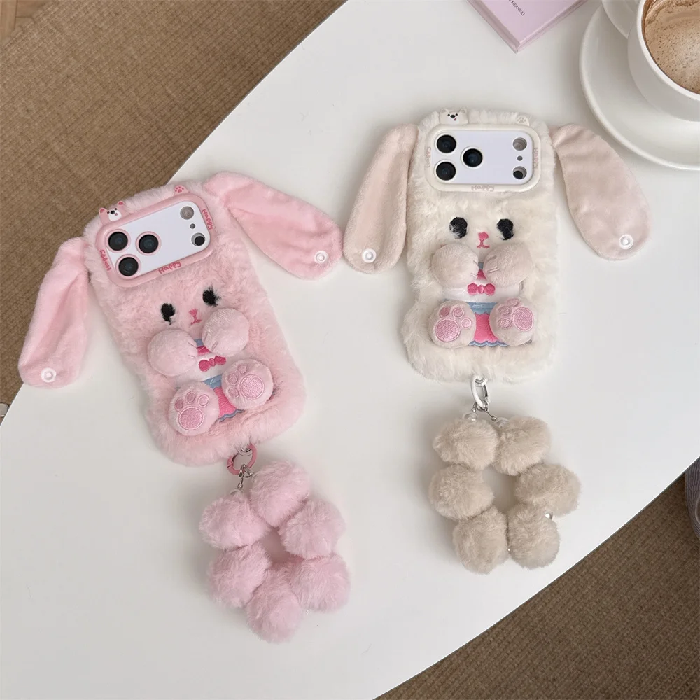 Warm fluffy long ears plush rabbit phone case for iPhone 17 Pro Max 11 12 13 14 15 16 Shockproof Cover with lanyard cute Cases
Warm fluffy long ears plush rabbit phone case for iPhone 17 Pro Max 11 12 13 14 15 16 Shockproof Cover with lanyard cute Cases