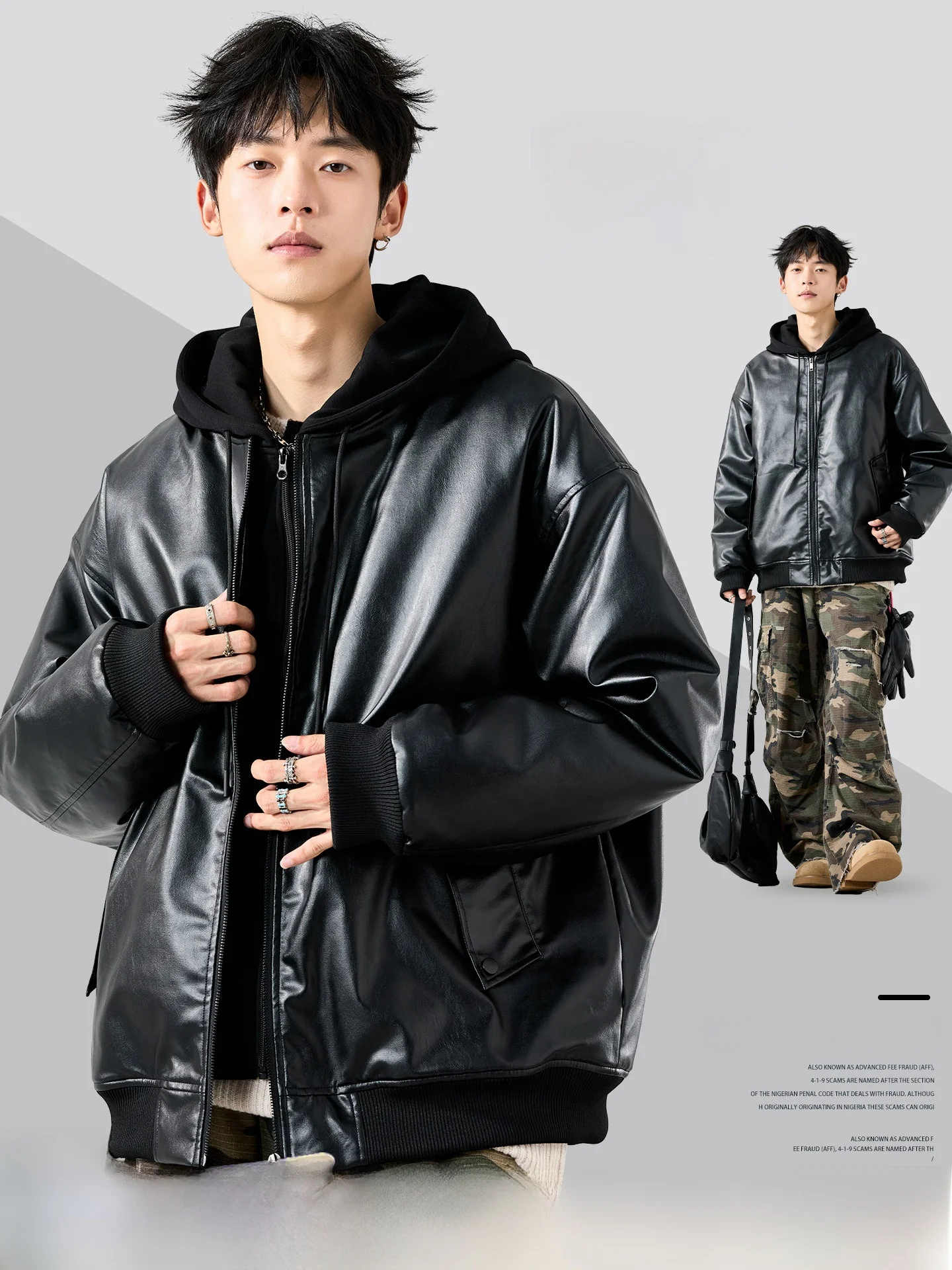 Men's Winter Thiened Loose PU Leather Jaet Hooded Bomber American Sle Motorcycle Jaet Trendy Polyester Inner
Men's Winter Thiened Loose PU Leather Jaet Hooded Bomber American Sle Motorcycle Jaet Trendy Polyester Inner