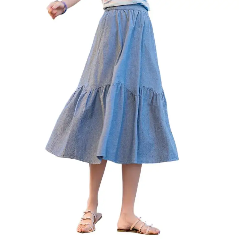 Black Blue 2024 Spring Summer Women Pure A-Line Denim Skirts Sweet Women Wave Ruffles Students Street Skirts
Black Blue 2024 Spring Summer Women Pure A-Line Denim Skirts Sweet Women Wave Ruffles Students Street Skirts