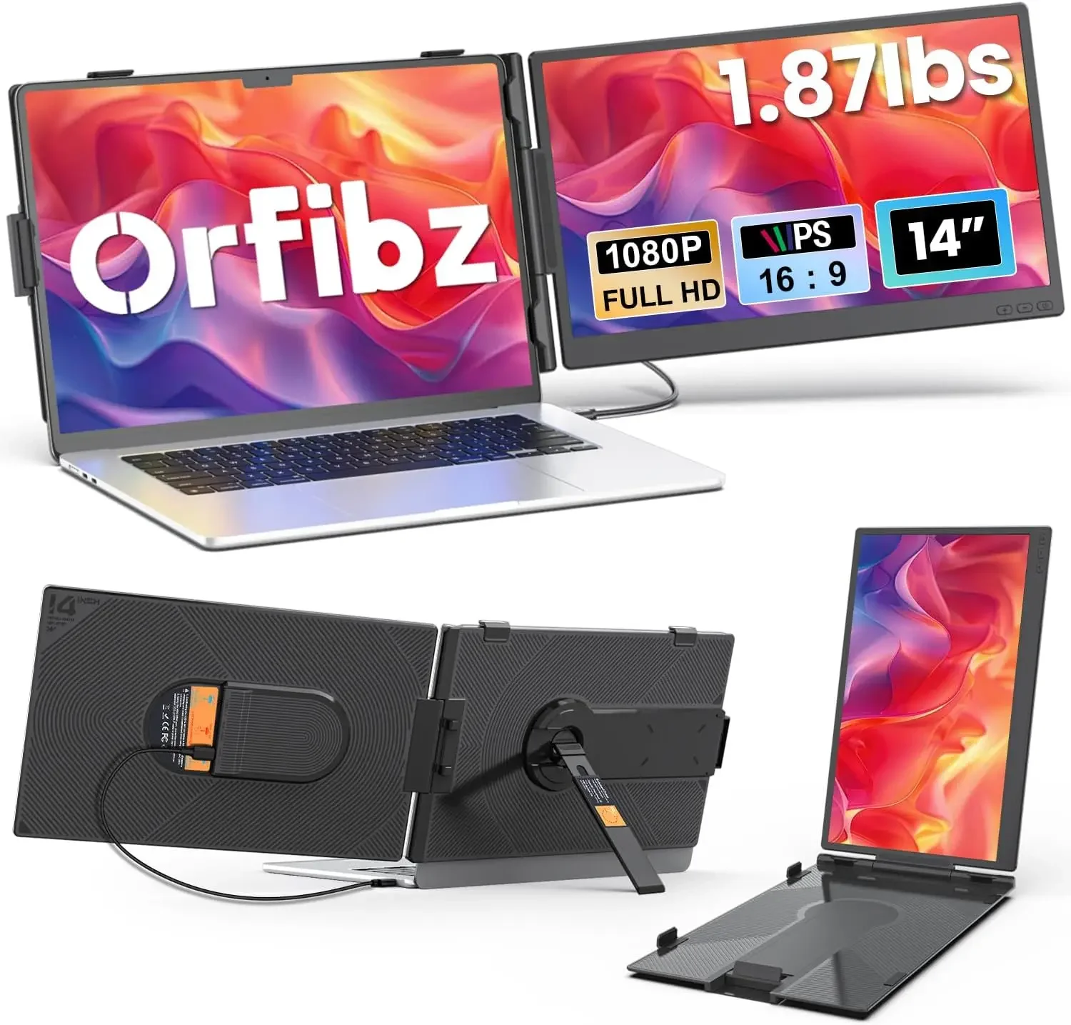 Laptop Screen Extender 1.87lbs Ultra-Portable & Ultra Slim, 14.2" FHD 1080P Dual Portable Monitor for 14"-17.3" Laptop, Plug & P
Laptop Screen Extender 1.87lbs Ultra-Portable & Ultra Slim, 14.2" FHD 1080P Dual Portable Monitor for 14"-17.3" Laptop, Plug & P