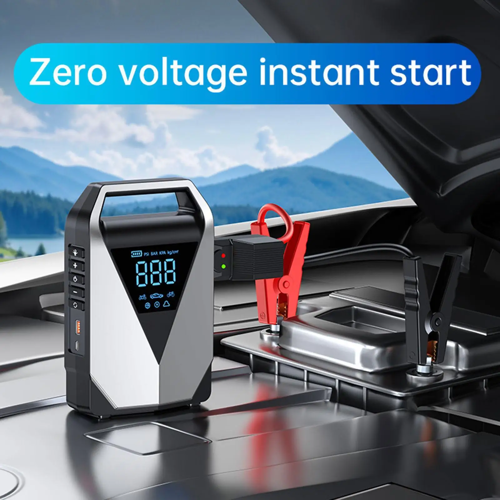 Car Jump Starter Air Pump Multifunctional Travel Accessories Portable Air Compressor for Bicycles Cars Motorcycles Bikes
Car Jump Starter Air Pump Multifunctional Travel Accessories Portable Air Compressor for Bicycles Cars Motorcycles Bikes