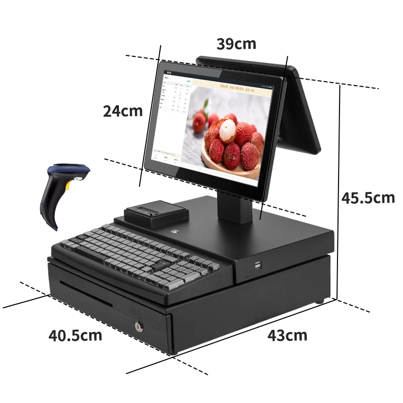 Kiosks 15.6+11.6-inch Dual Screen Full Set Of Cash Register Equipment, Cash Register POS System Cashier Machine,pos Checkout
Kiosks 15.6+11.6-inch Dual Screen Full Set Of Cash Register Equipment, Cash Register POS System Cashier Machine,pos Checkout